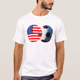 Fotboll & USA flagga MUSEUM Zazzle T Shirt