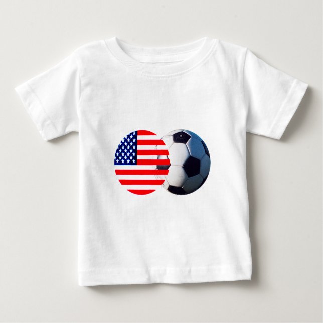 Fotboll & USA flagga MUSEUM Zazzle Tee (Framsida)