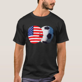 Fotboll & USA flagga MUSEUM Zazzle Tee