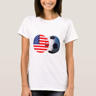 Fotboll & USA flagga MUSEUM Zazzle Tee Shirt