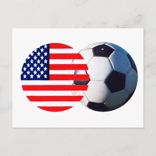 Fotboll & USA flagga MUSEUM Zazzle Vykort (Framsida)