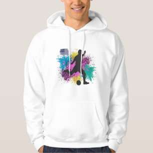 Fotboll USA Grungy Färg Stänk Hoodie