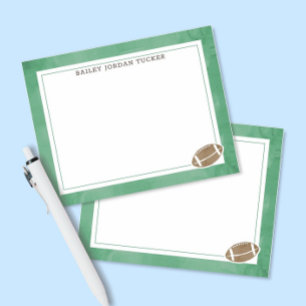 Fotboll Vattenfärg Grönt brevpapper Notkort Anteckningskort