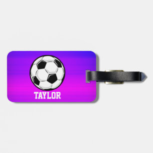 Fotboll, vibrant Violet Blue och Magenta Bagagebricka