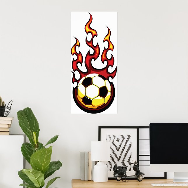 Fotboll vid brand poster (Skapare uppladdad)