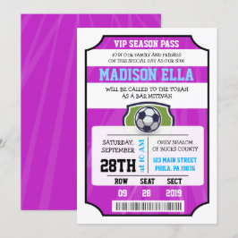 FOTBOLL VIP-BILJETT Bat Mitzvah-inbjudan Inbjudningar