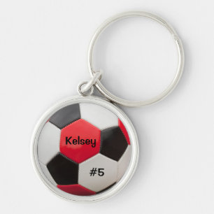 Fotboll, vit och svart Nyckelring