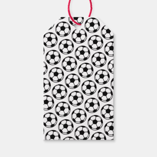 Fotboll Vit Svart Grön Sportlag Barn Presentetikett (Framsidan)