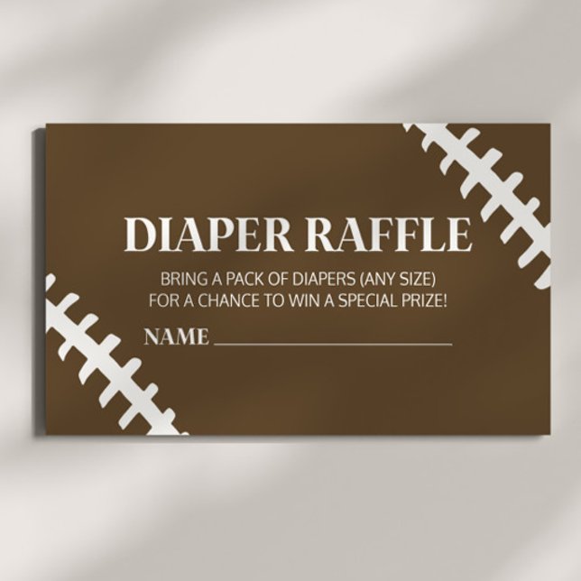 Fotboll Vita brun babyskor Diaper Raffle Tilläggskort (Skapare uppladdad)