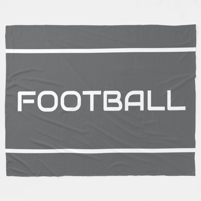 FOTBOLL Vita textränder på professionell grå Fleecefilt (Framsidan (Horisontell))