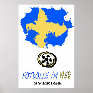 Fotboll Vm Sverige 1958 Poster
