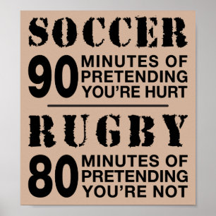 Fotboll vs Rugby Poster