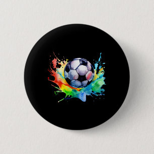 Fotboll Watercolor Fotboll Konstnärlig Splash Spel Knapp