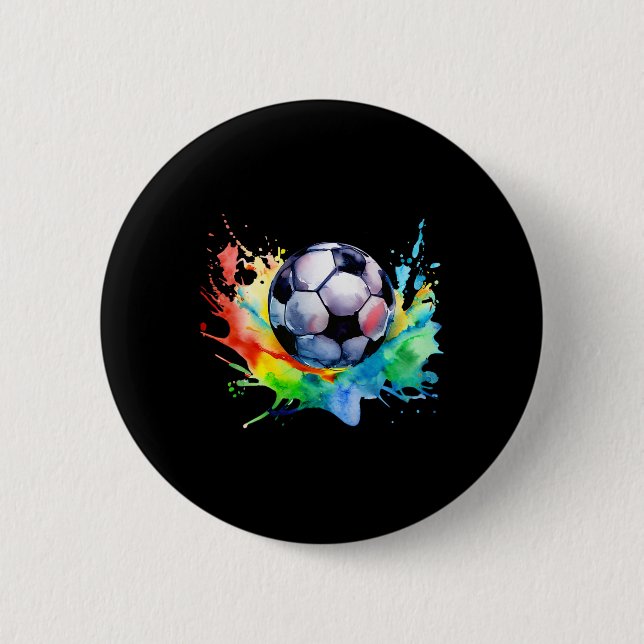 Fotboll Watercolor Fotboll Konstnärlig Splash Spel Knapp (Framsida)