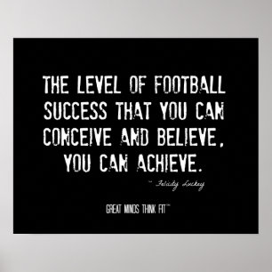 Fotbollaffisch med Motivational citationstecken Poster