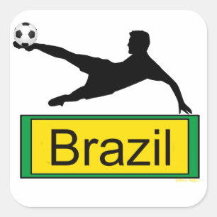 Fotbollar/Brasiliendekaler Fyrkantigt Klistermärke