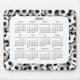 Fotbollar design 2024 Calendar Mousepad Musmatta