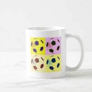 Fotbollar för popkonst kaffemugg