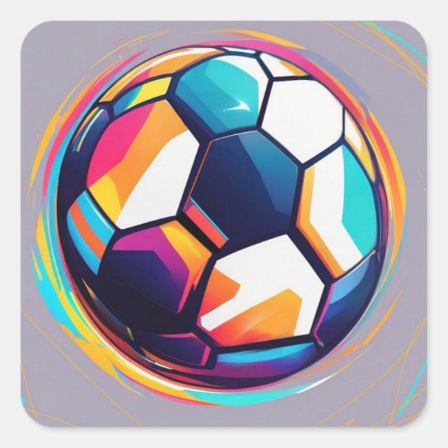 Fotbollar Fyrkantigt Klistermärke (Framsida)
