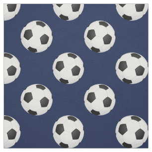 Fotbollar i blått, mönster tyg