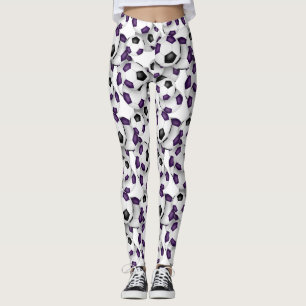 fotbollar med flicklag färger lila svart leggings