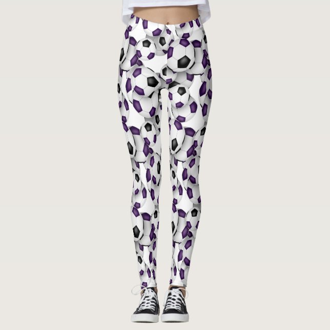 fotbollar med flicklag färger lila svart leggings (Framsida)