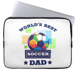 Fotbollar med pappa färgstark text fars dag sport laptop fodral