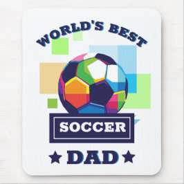 Fotbollar med pappa färgstark text fars dag sport musmatta