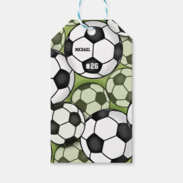 Fotbollar Mönster Kids Boys Namn Jersey Number Presentetikett