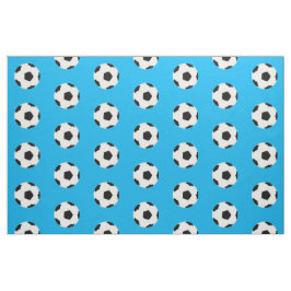 Fotbollar Mönster på Bright Blue Tyg
