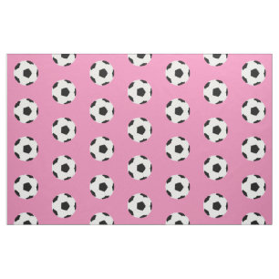 Fotbollar Mönster på Girly Rosa Tyg