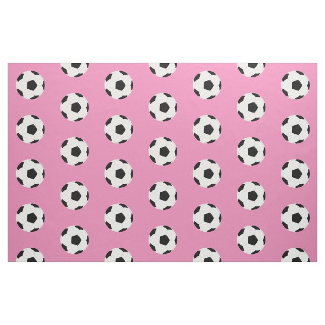 Fotbollar Mönster på Girly Rosa Tyg (Fat Quarter)