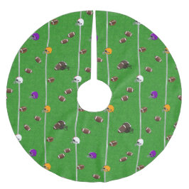 Fotbollar och hjälmar Mönster Julgransmatta Borstad Polyester