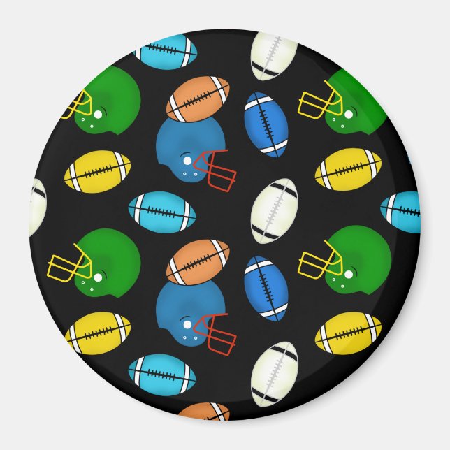 Fotbollar och hjälmar tema magnet (Framsidan)
