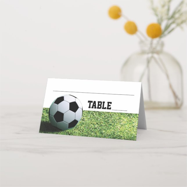 Fotbollar på gastortet placeringskort (Framsida)