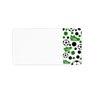 Fotbollar, skor, Polka dots Adressetikett