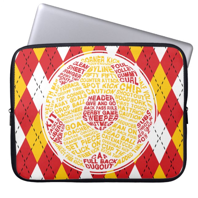 Fotbollar - typografi laptop sleeve (Framsidan)