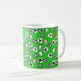 Fotbollar, vita skjortor och Fläkt större Mönster Kaffemugg