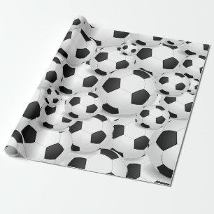 Fotbollboll all över giftwrap presentpapper