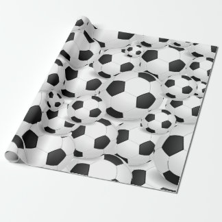 Fotbollboll all över giftwrap presentpapper