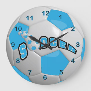 Fotbollboll baby blue stor klocka