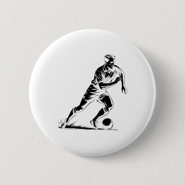 Fotbollboll i rörelse Pixel Art Design _1  Knapp (Framsida)