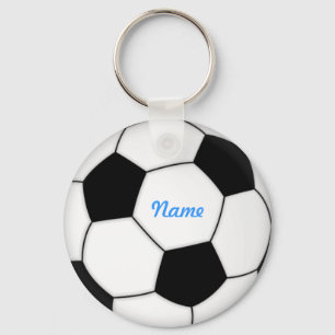 FOTBOLLBOLL KEYCHAIN med anpassningsbarnamn Nyckelring