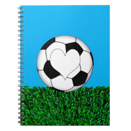 Fotbollboll med customizeable hjärta anteckningsbok