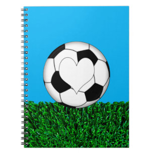 Fotbollboll med customizeable hjärta anteckningsbok