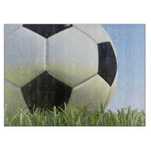 Fotbollboll på grass.
