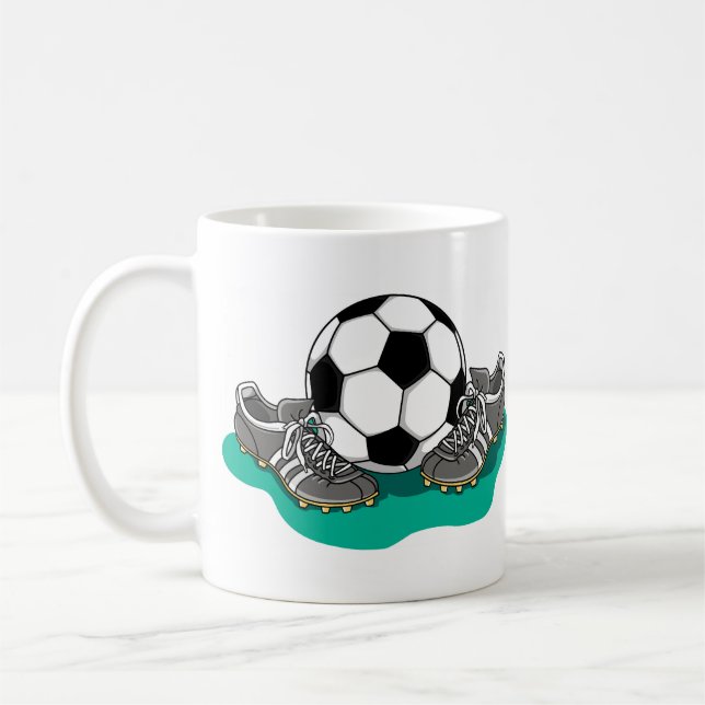 Fotbollboll skor kaffemugg (Vänster)