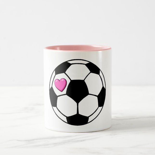 Fotbollbollrosor Hrt Två-Tonad Mugg (Center)