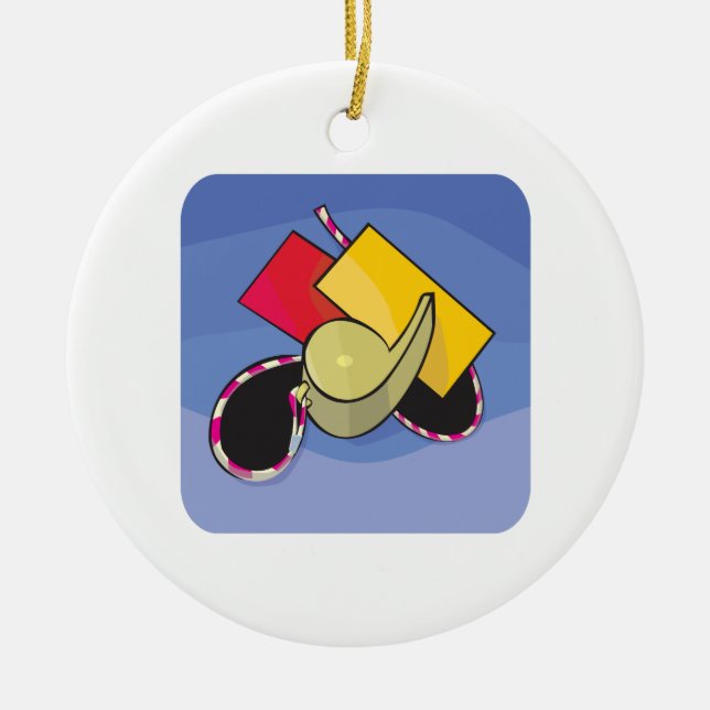 Fotbolldomare Julgransprydnad Keramik (Framsidan)