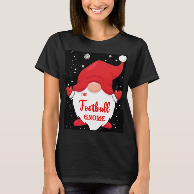 Fotbollen Gnome matchar familjens julpajam T Shirt (Framsida)